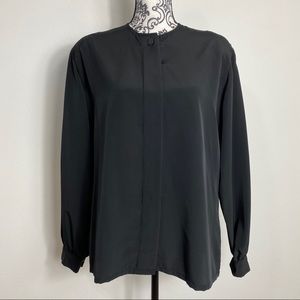 Vintage Pendleton Country Sophisticates Black Hidden Button Up Blouse 16